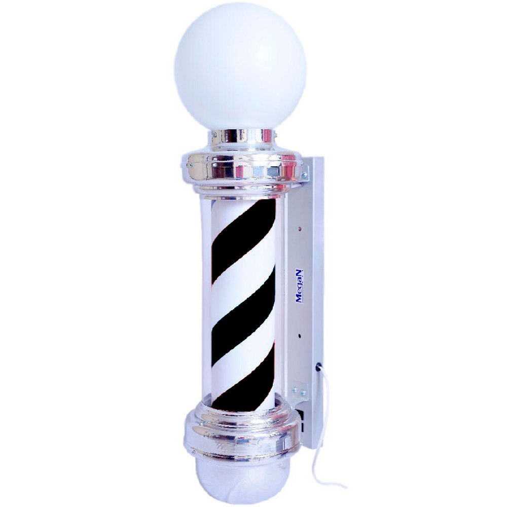 Barber Polo Preto e Branco com Globo 75cm 4W 110V MEGAN-CB75110PB
