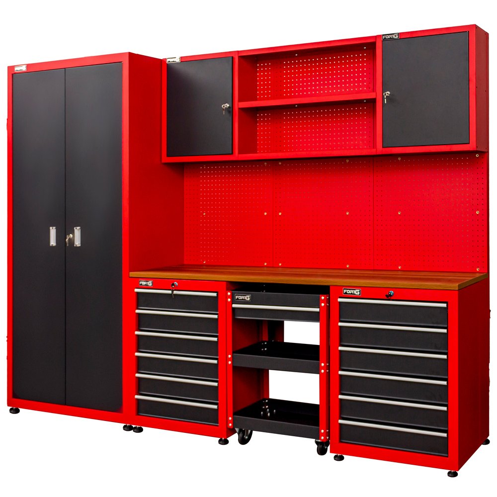 Armários para Oficina Modulados de Parede com Balcão e Acessórios FORTGPRO-FG6010S