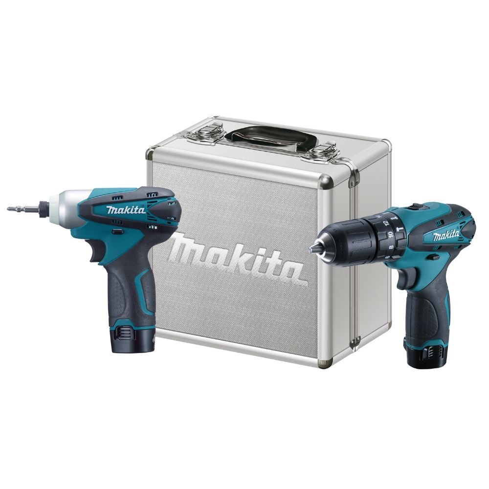 Combo de Parafusadeira Furadeira de Impacto com Parafusadeira de Impacto a Bateria 12V Li-Ion MAKITA-DK1493
