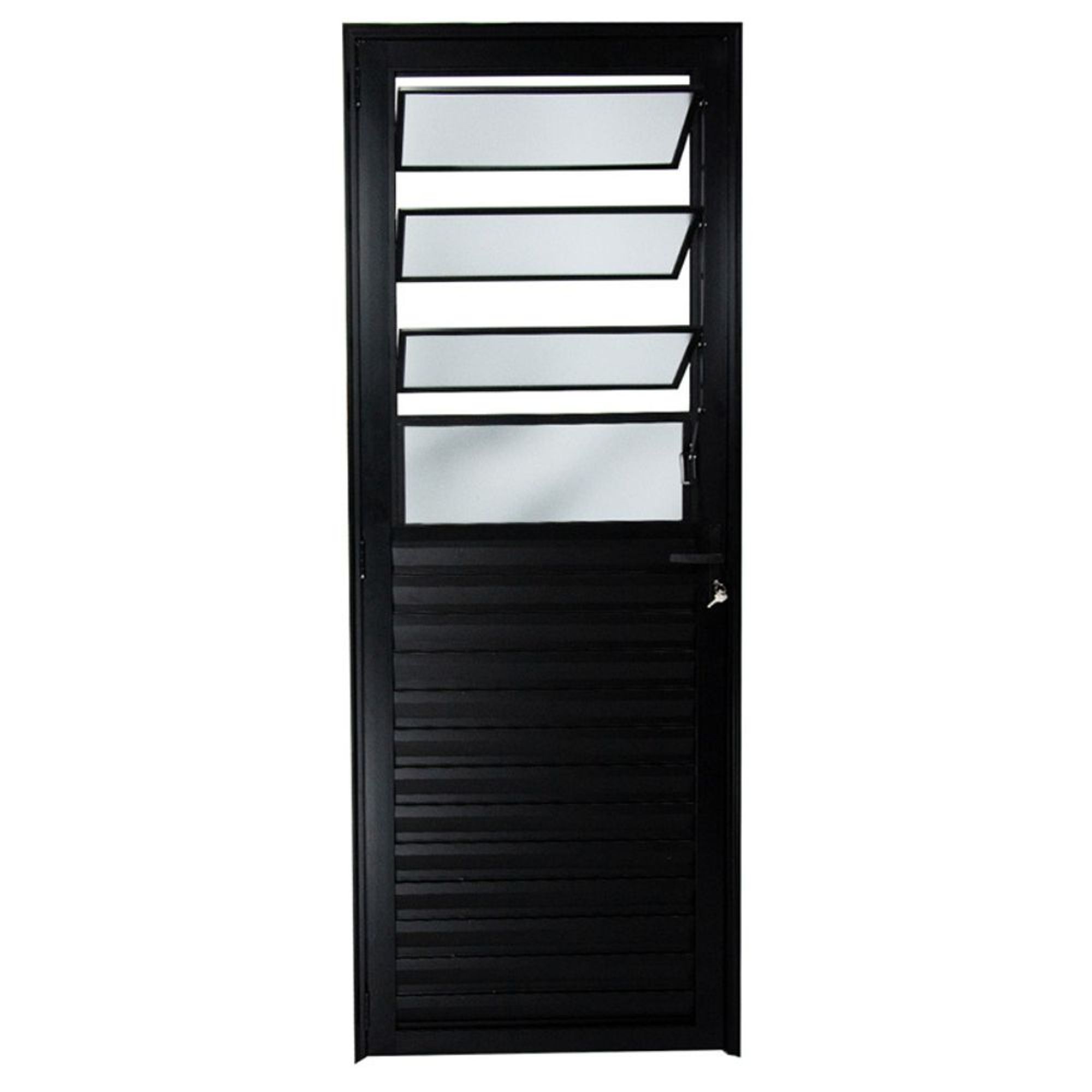 Porta Basculante Vidro Boreal Alumínio Preto 210x80cm Proex