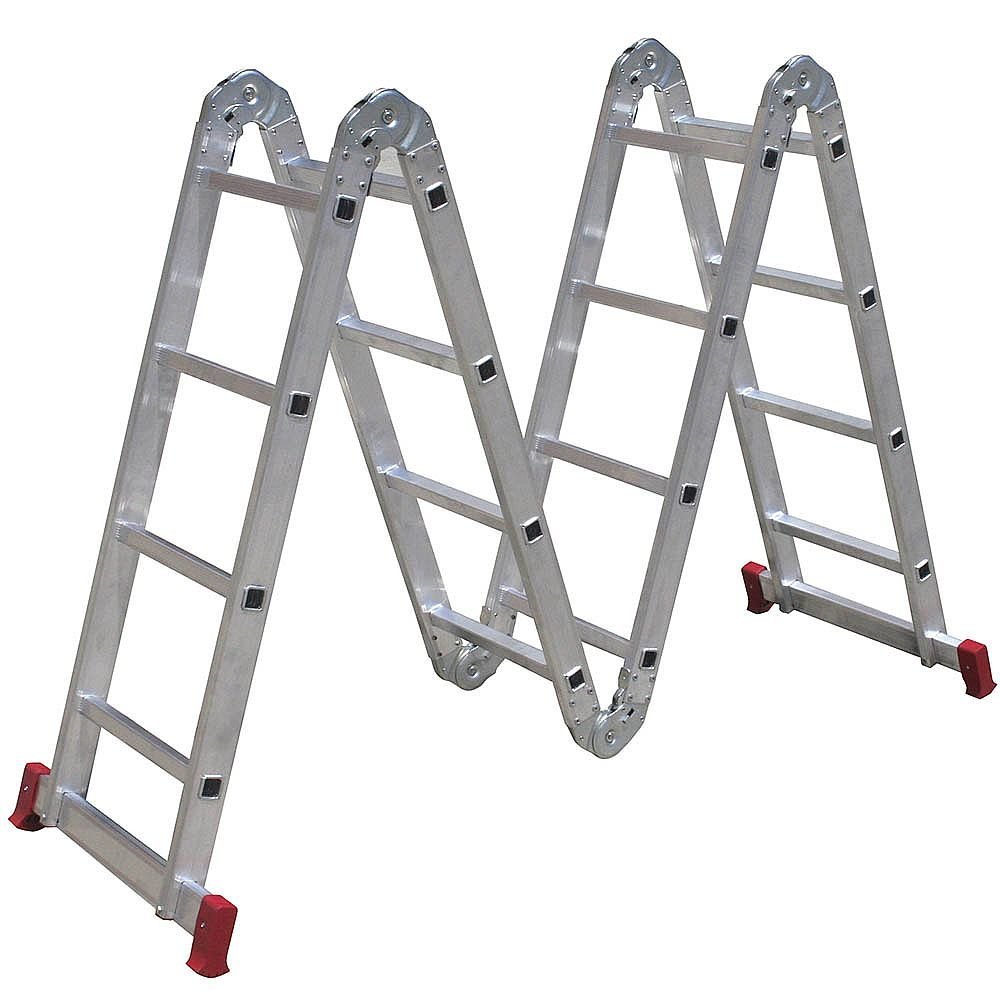 Escada de Alumínio Articulada 4×4 com 16 Degraus – Multiuso, Dobrável e Profissional BOTAFOGO-ESC0293