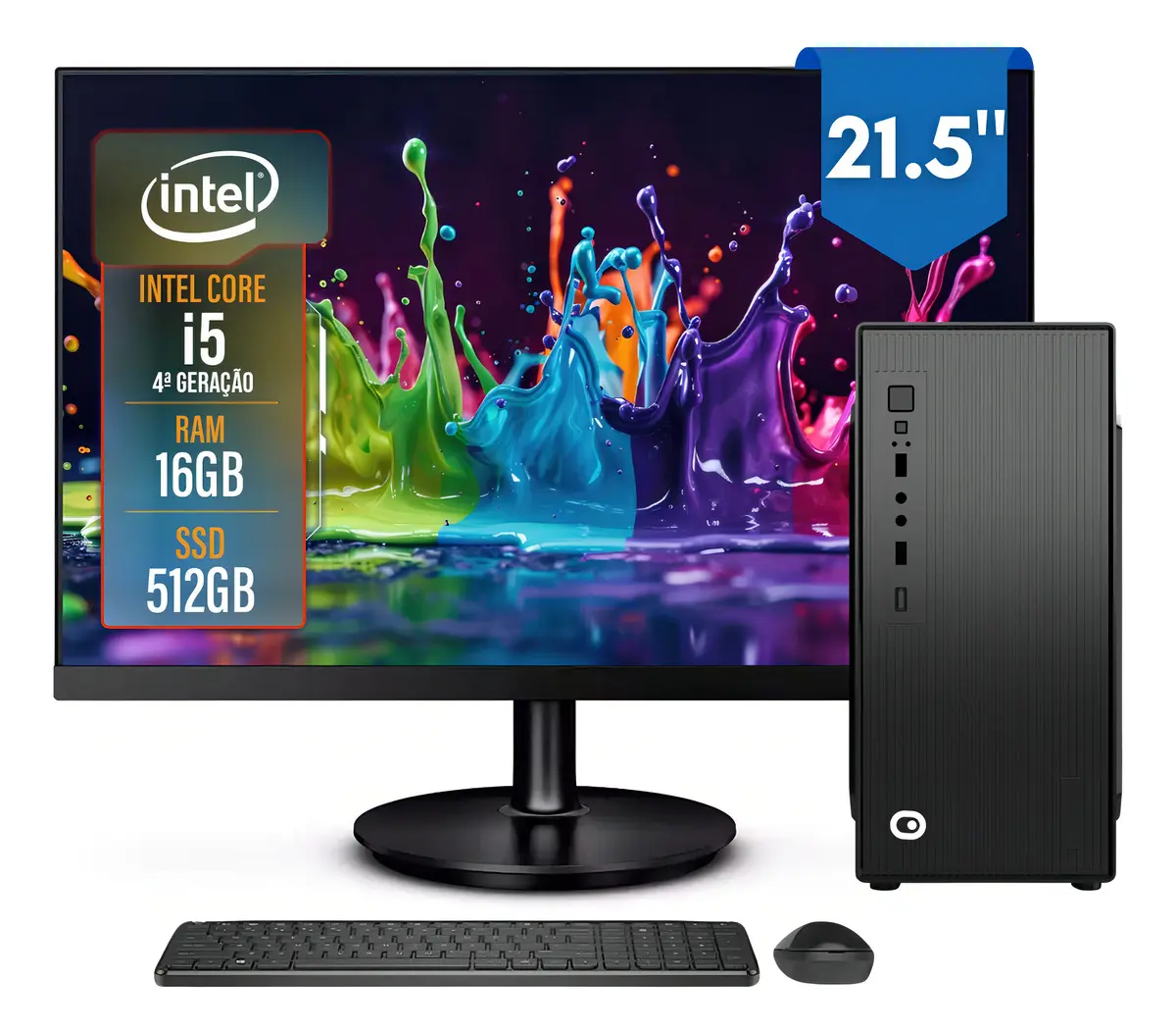 Computador Completo 2Eletro Top Intel Core i5, 16GB RAM, SSD 512GB, Bivolt, Monitor 21.5eamp;quot; Full HD - CD2E-0123TO