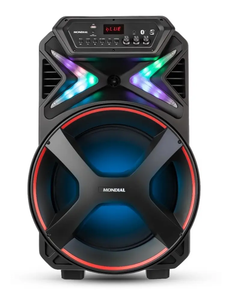 Caixa Amplificada Mondial CM-700 700W RMS com Bluetooth e Luzes
